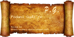 Podani Györe névjegykártya